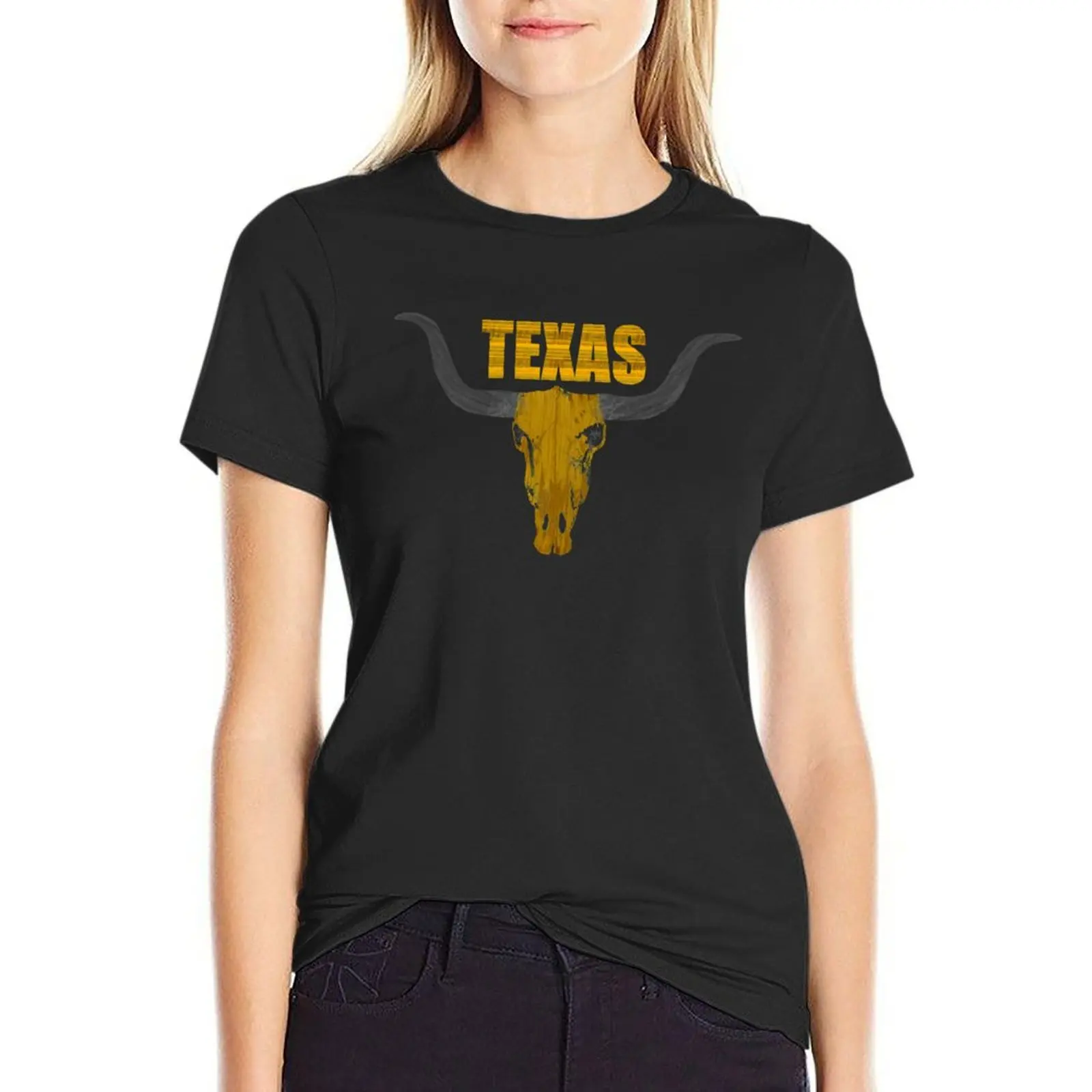 

Texas Longhorn Bull Cow Skull Design T-Shirt animal print new edition animal prinfor t-shirt dress for Women graphic