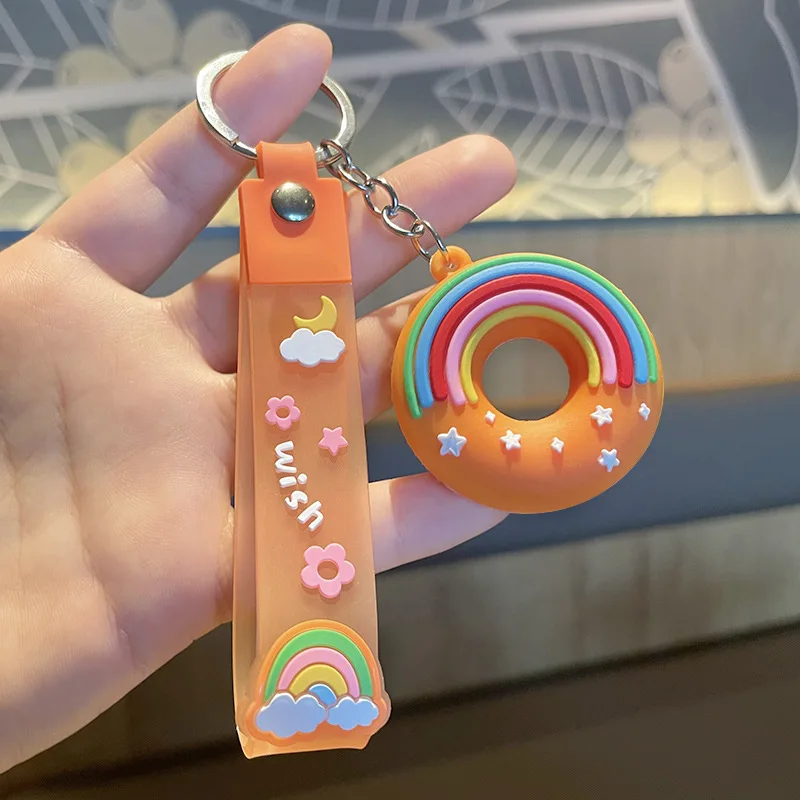 Wholesale Cute Boy/Girl Student Backpacks Backpack Pendants Gift Gift Cartoon Pvc Donuts Keychain Pendants