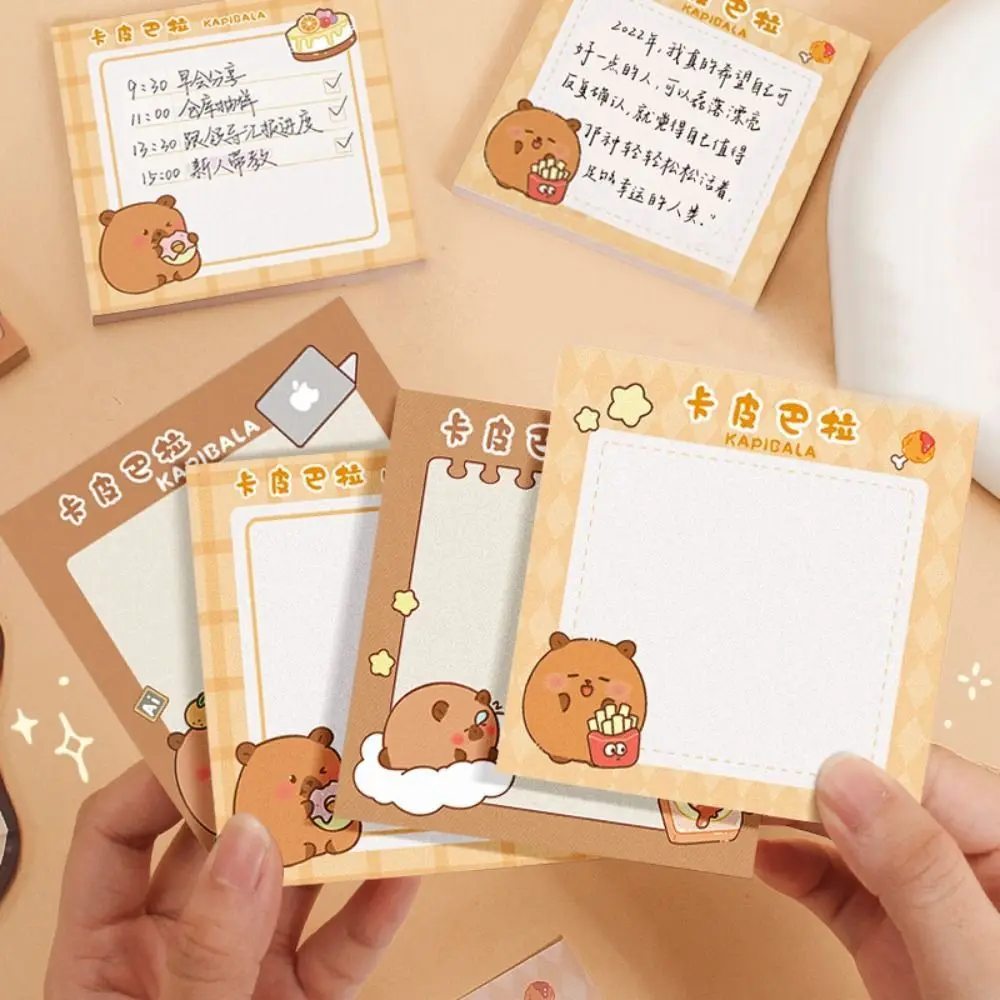 Multifunction Cute Capybara Sticky Note Self-adhesive N Times Capybara Memo Pad Notebook Notepad Message Paper Student