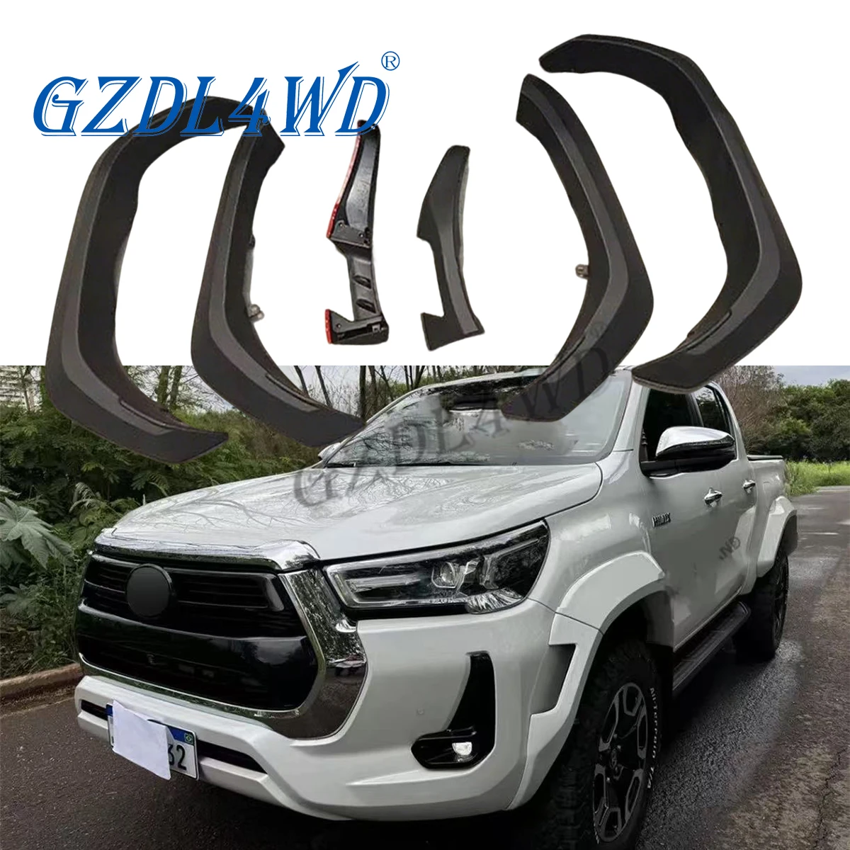 

Injection molding 3m tape 4X4 Guard Arch wide body kit fender flare For Hilux Revo 2020+ GR STYLE
