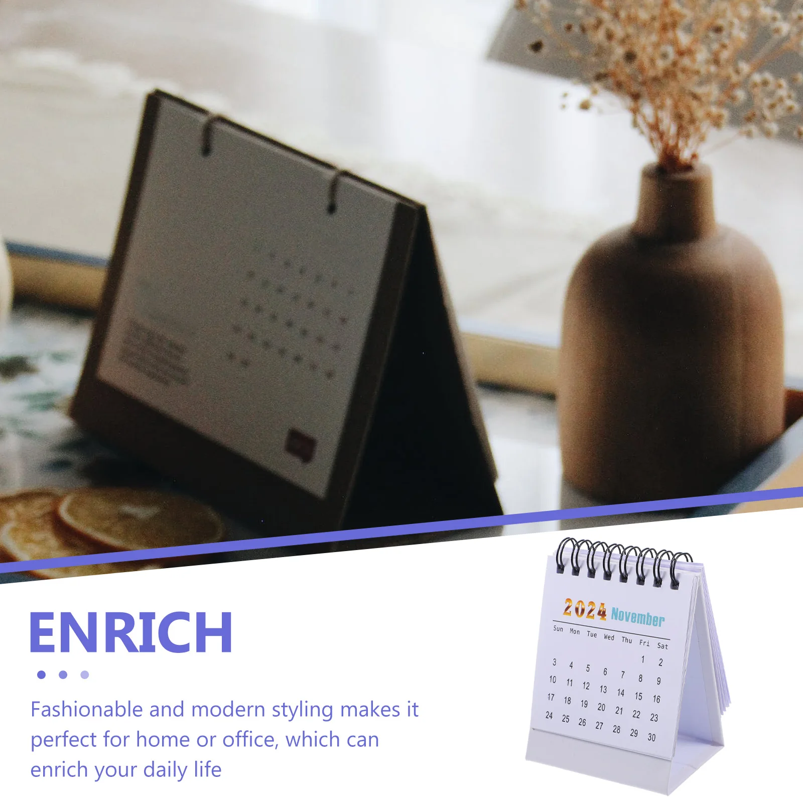 

Sturdy Desktop Mini 2024 Stand Flip For Office Home Decor Thick Monthly Memo Calendar Freestanding Table Calendar Simple Design