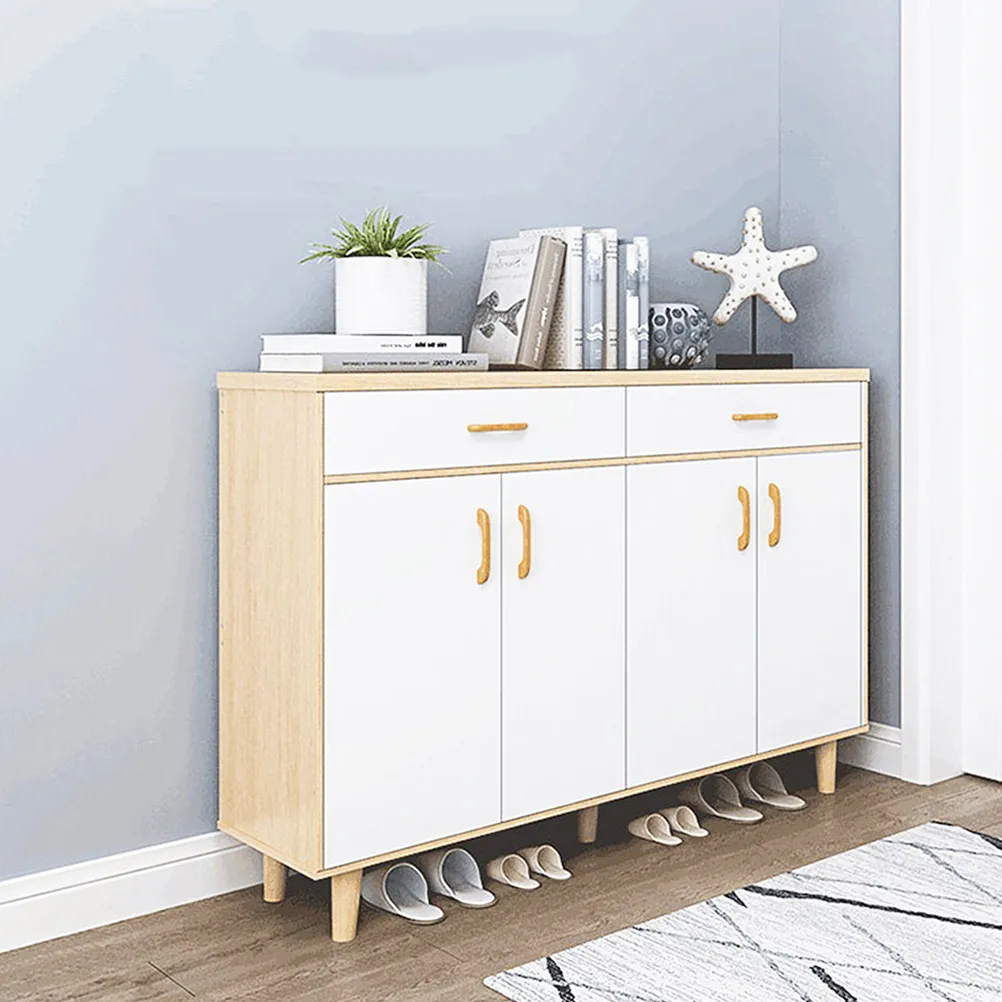 5Pcs Wood Cabinet Handles Premium Solid Wooden Pull Handles for Drawers Doors Cabinets Wardrobe Closet Bedside Shoe Storage