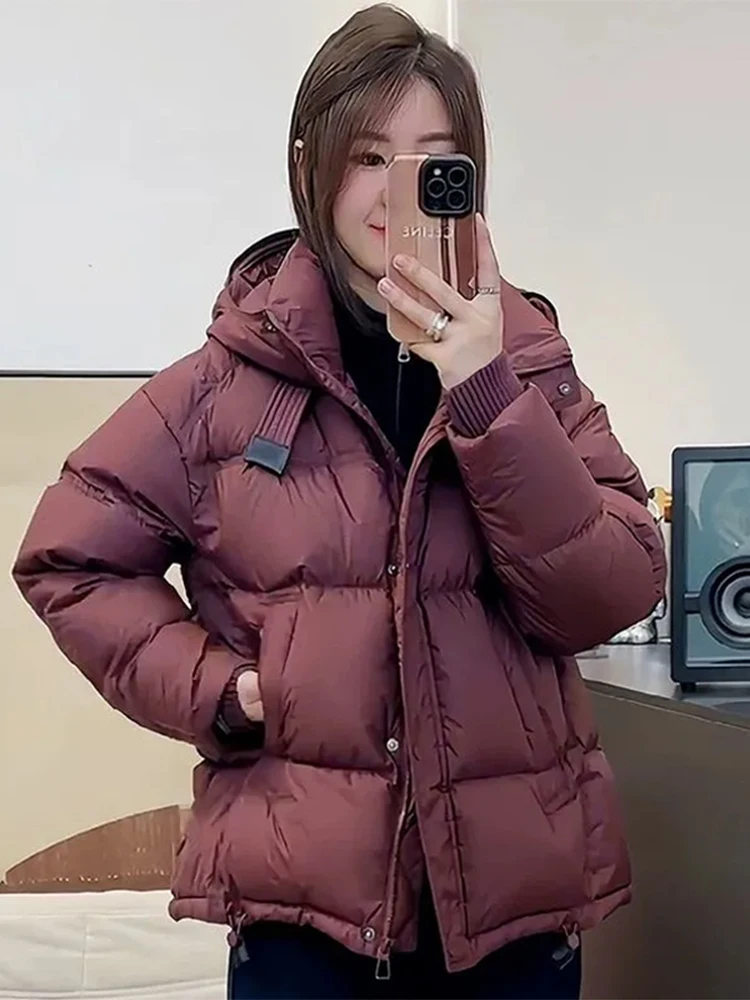 

Утепленная хлопковая куртка с капюшоном для женщин, новая зимняя модная повседневная теплая верхняя одежда с длинными рукавами на молнии, цветная