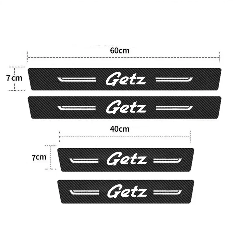Car Accessories for Hyundai GETZ Badge Carbon Fiber Door Threshold Sill Strip Scuff Plate Decals Protector Stickers Pedal Guards