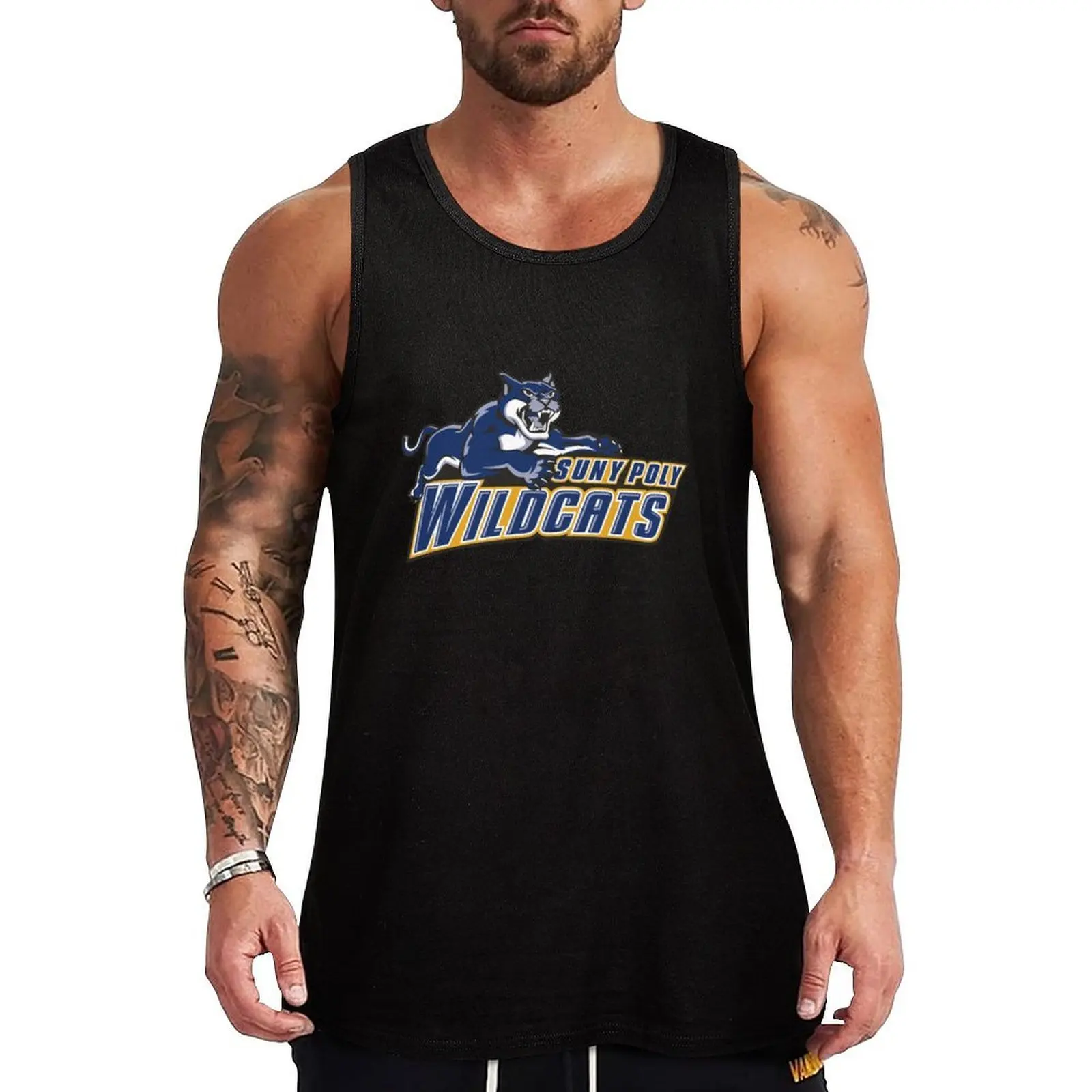 

SUNY POLY Wildcats Tank Top male top Men's clothes sleeveless vest men