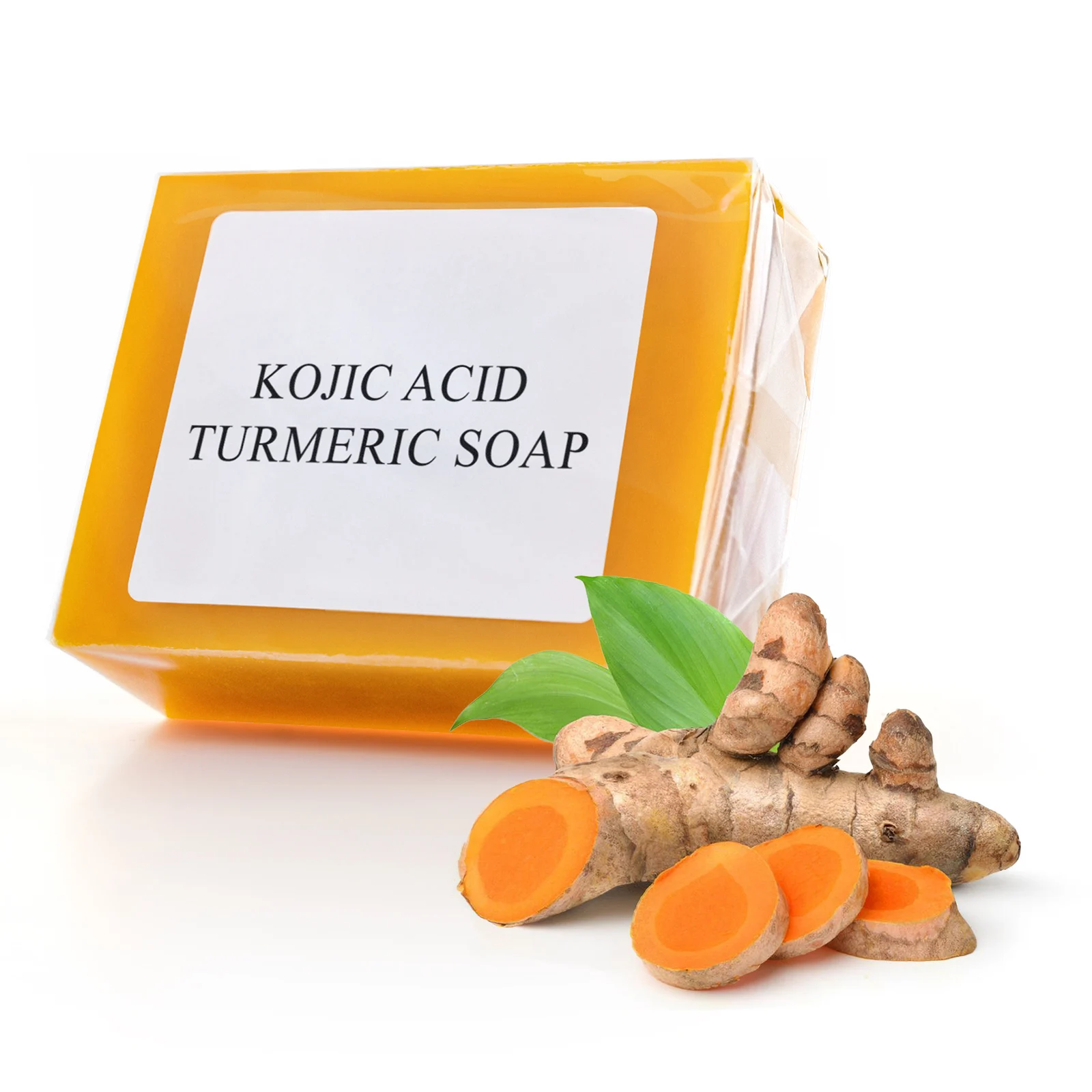 

EUQEE 1PCS Kojic Acid Turmeric Handmade Soap with Vitamin C, Retinol, Collagen Coconut oil To Cleaning Skin Dark Spot Remover