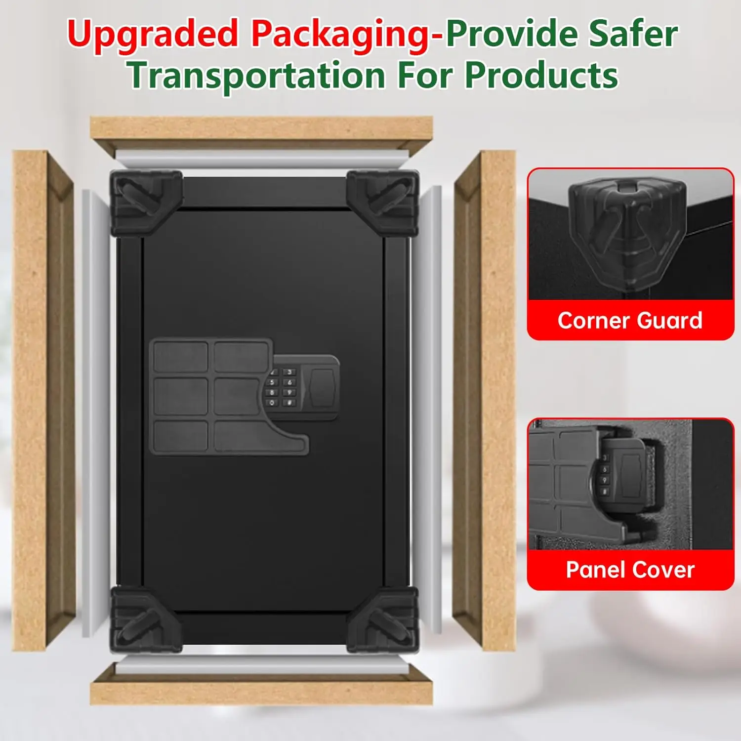 5.1 Cuft Fireproof Waterproof Digital Safe with Keypad Lock, 3 Removable Shelves & LED Light for Home Office Security