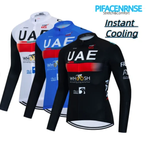 

Uae Team Cycling Jersey Men New Spring Autumn Long Sleeve Cycling Shirts MTB Bike Tops Breathable Road Bicycle Clothing
