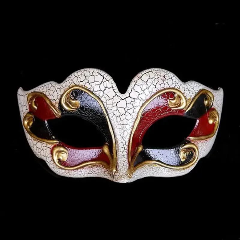 

Венецианские шаровые маски Верхняя трещина Половина лица Маскарад Хэллоуин Тематическая вечеринка Косплей Маска Танцевальный макияж Реквизит CKI86 Новый dt'99