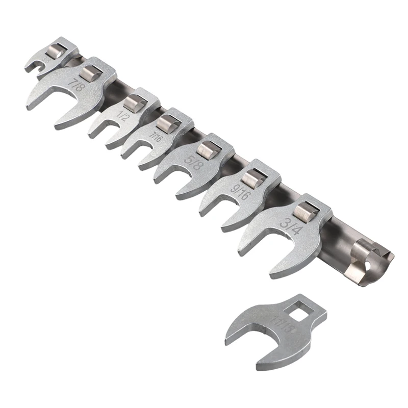 3/8 Inches Nut Crowfoot Wrench Set Horn Wrench Heads Square Heads Hardware Tool Wrench Of Imperial Bullhorn Wrenches