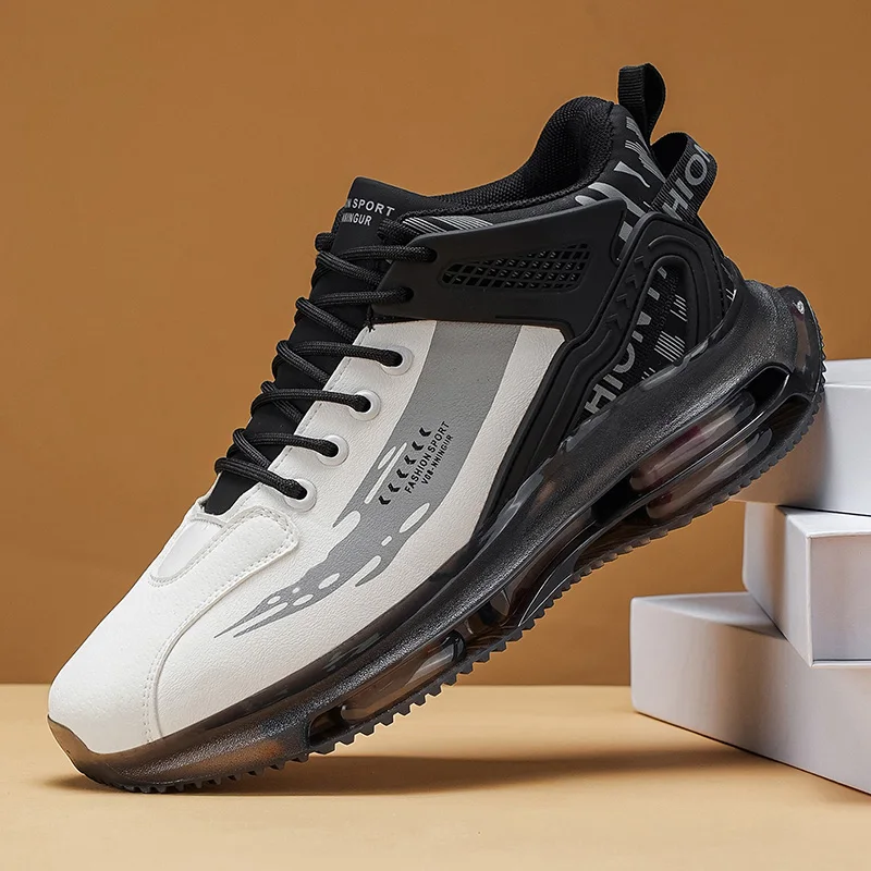 

High Quality Tennis Sneakers Male Trend Platform Casual Shoes PU Leather Casual Running Shoes Non-slip Outdoor Walking Sneakers