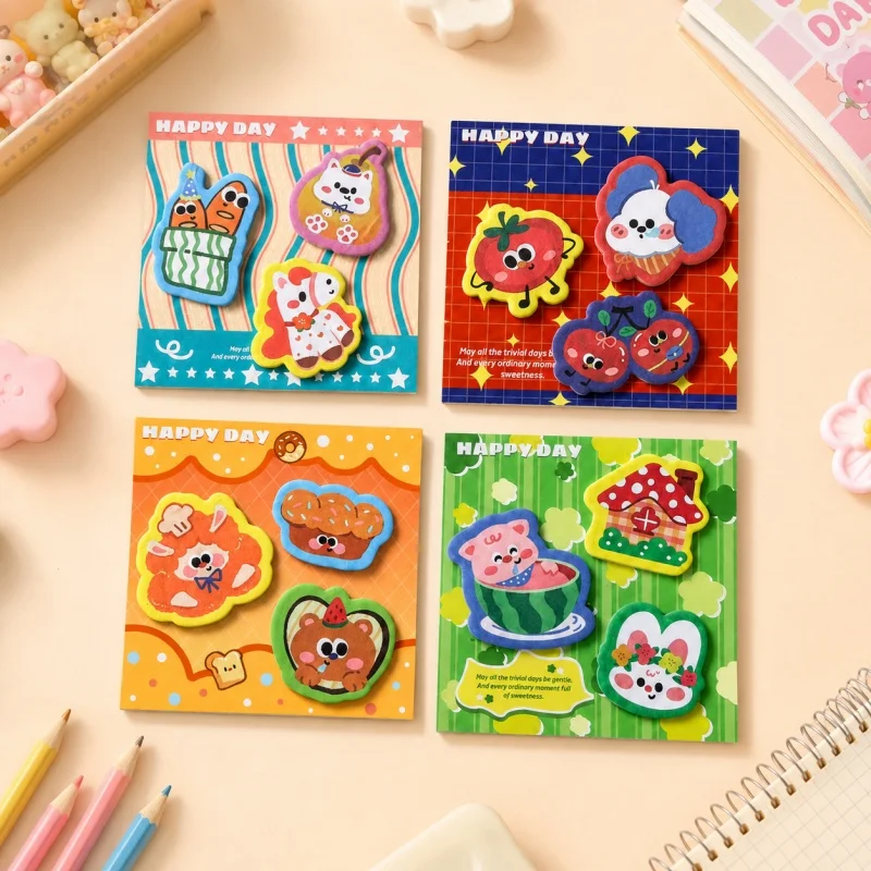 40pcs/lot Kawaii Fruit Animal Memo Pad Sticky Notes Cute N Times Stationery Label Notepad Bookmark Post School Supplies