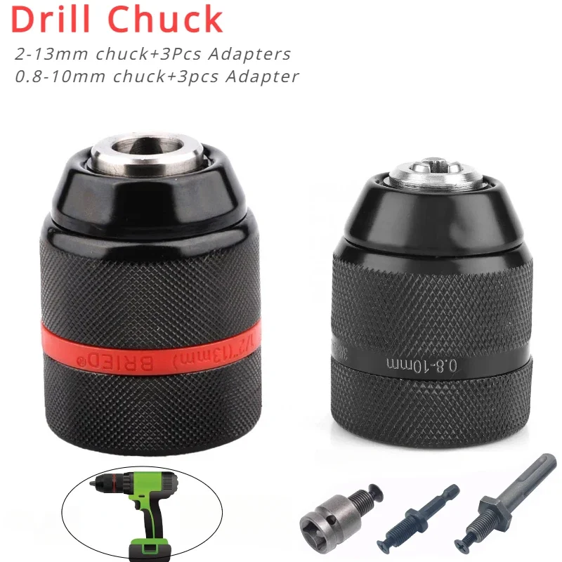 

1/2' 3/8' Drill Chuck Selflocking Screwdriver Quick Grip Adapter Mandril SDS Plus Collet Lathe Impact Drilling Socket Bit Holder