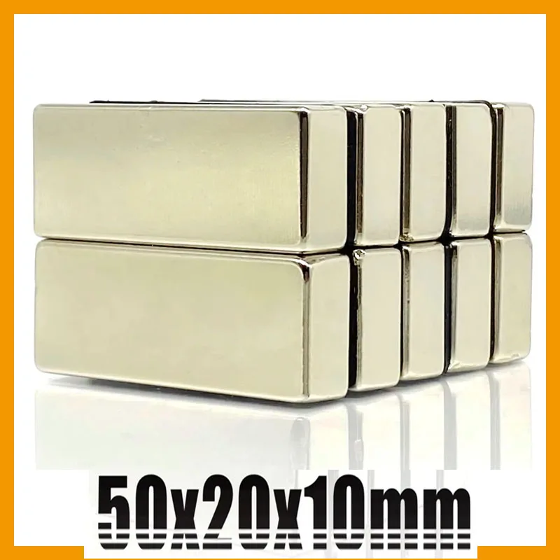 50x20x10mm 1/2/5/10pcs Super Powerful Strong Big Block Neodymium Magnet 50mm X 20mm X 10mm N35 NdFeB Permanent Magnetic Imanes