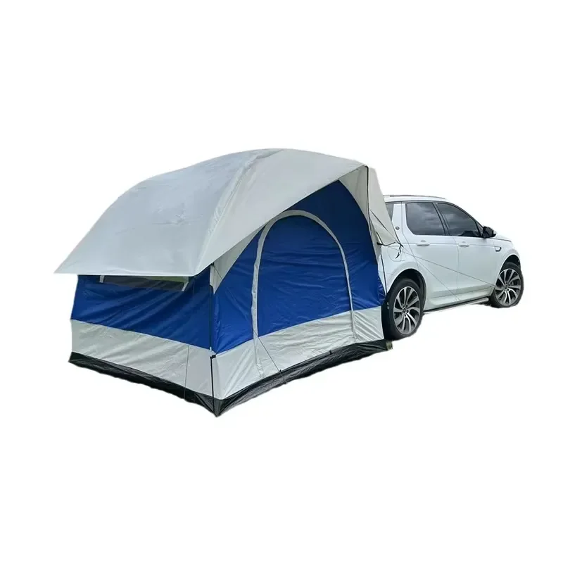 Outdoor Double-Layer Car Tail Tent for SUV 210D PU2000 Oxford Fabric Rainproof Sunproof Four-Season Camping Travel Trunk Tail