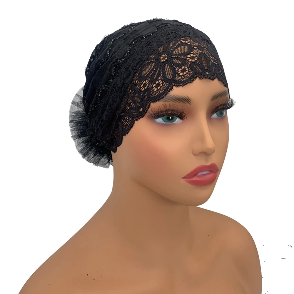 Summer Breathable Lace Under Scarf Cap Muslim Inner Hijab Caps Islamic Turban Bonnet Under Hijab Hat