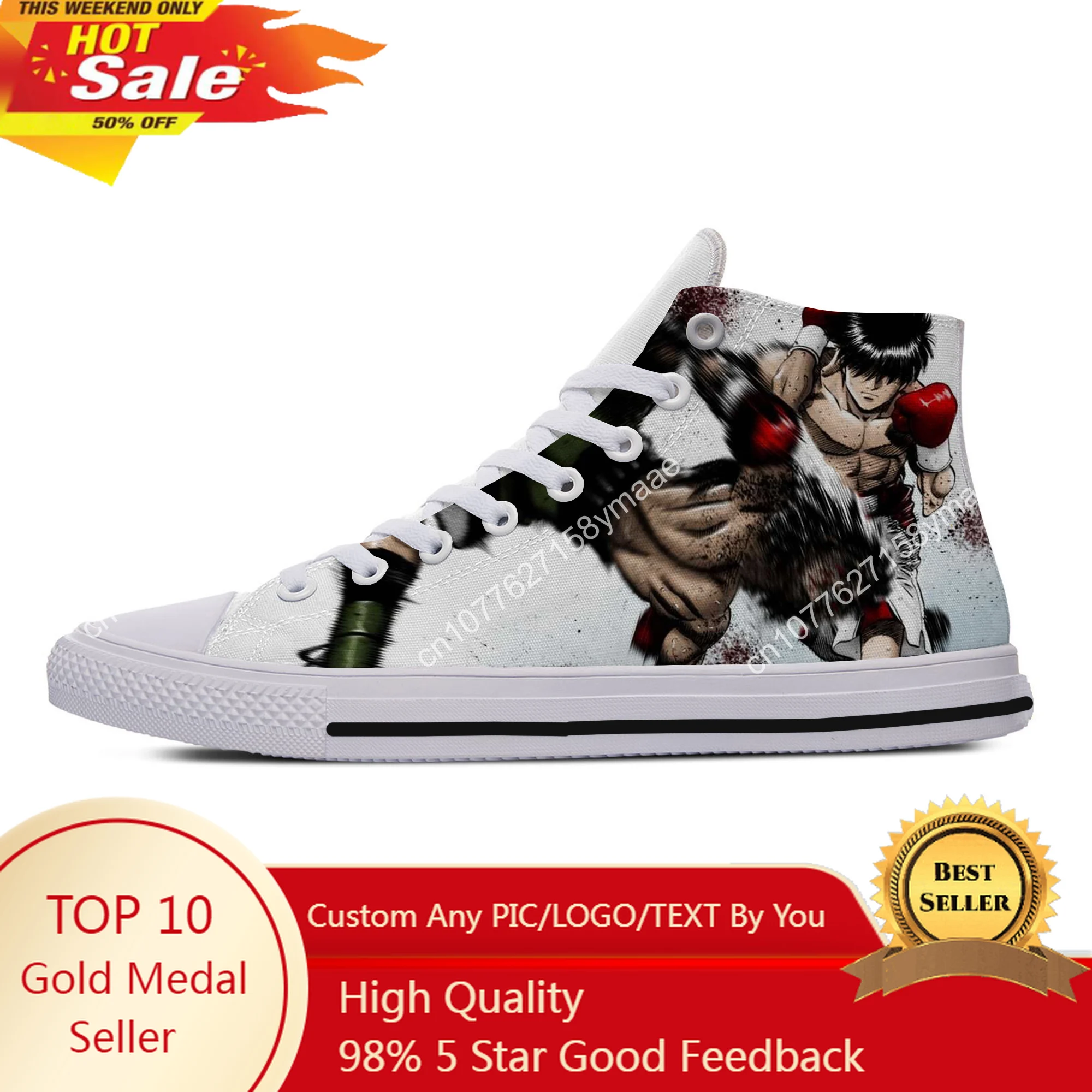 

Hot Summer Women Men Japan Anime Hajime No Ippo Shoes Lightweight Leisure Comfortable Canvas Shoes High Top Classic Board Shoes