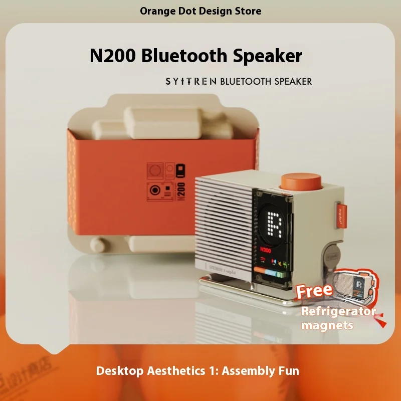 Syitren N200 Portable Bluetooth Mini Speaker for Desktop PC Computer Phone Wireless Connection with Control Knob LED Display