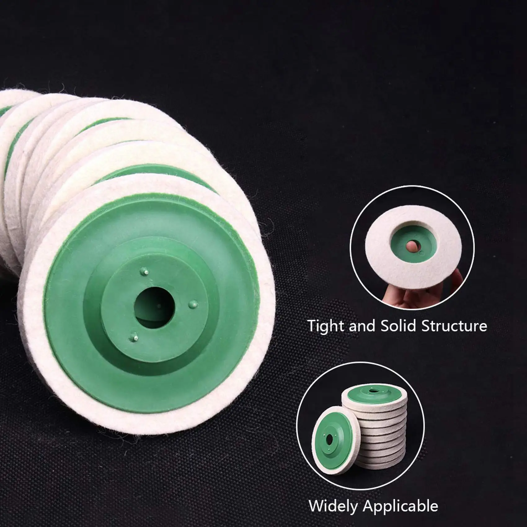 

Premium-20Pcs 100Mm 4 Inch Wool Buffing Round Polishing Wheels Pads Polisher Wheels For Copper Iron&Aluminum Polishing Tools