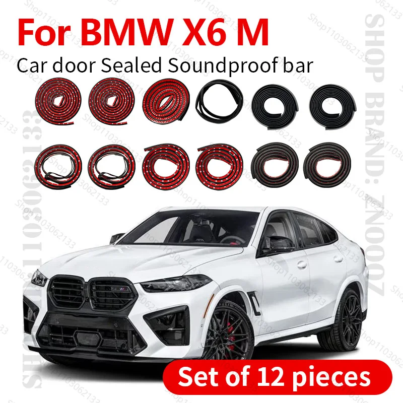 

For 2009-2025 BMW X6 M Car Door Seal Strip Rubber Double Layer Sealing Protector Soundproof Strip Dustproof Seal Strip 12PCS Set