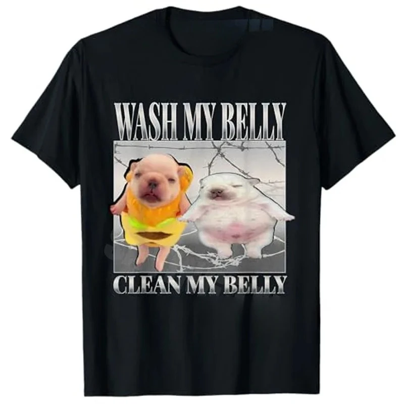 

Забавная футболка Pibble Meme Wash My Belly Clean My Belly Meme Y2k Brainrot Pibble Meme Gen Z Gen Alpha Graphic Saying Tee Новинка