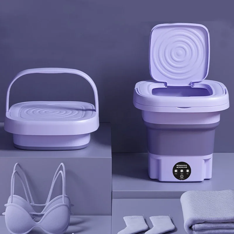 for 8L Portable Small Foldable Washing Machine with Spin Dryer For Socks Underwear Panties Washer Household Mini Washing Machine