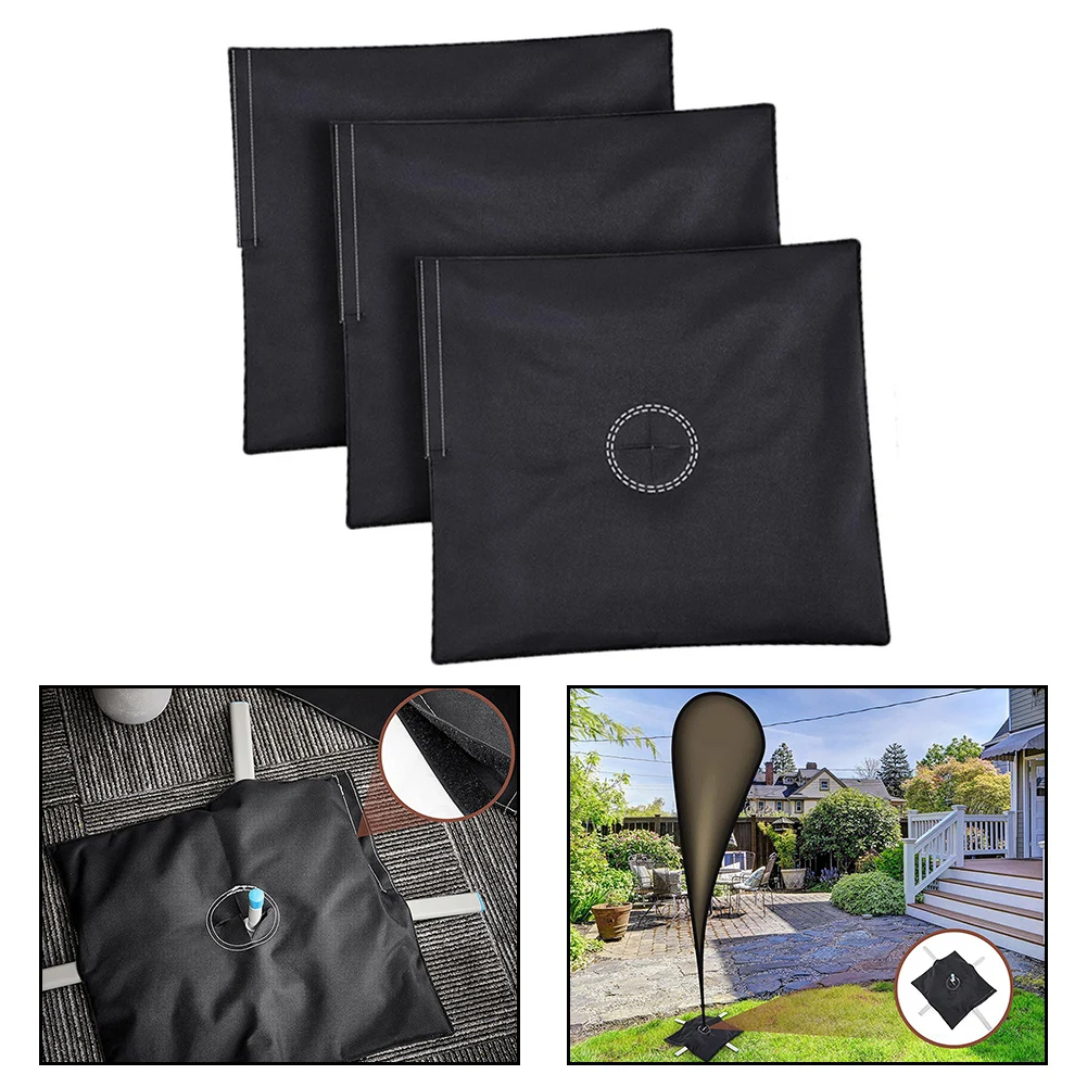 Fillable Canvas Sandbag 18x19 Inch Black Weight Bag For For Swooper Feather Flagpole For Cross Base Fixing Device Outdoor Garden