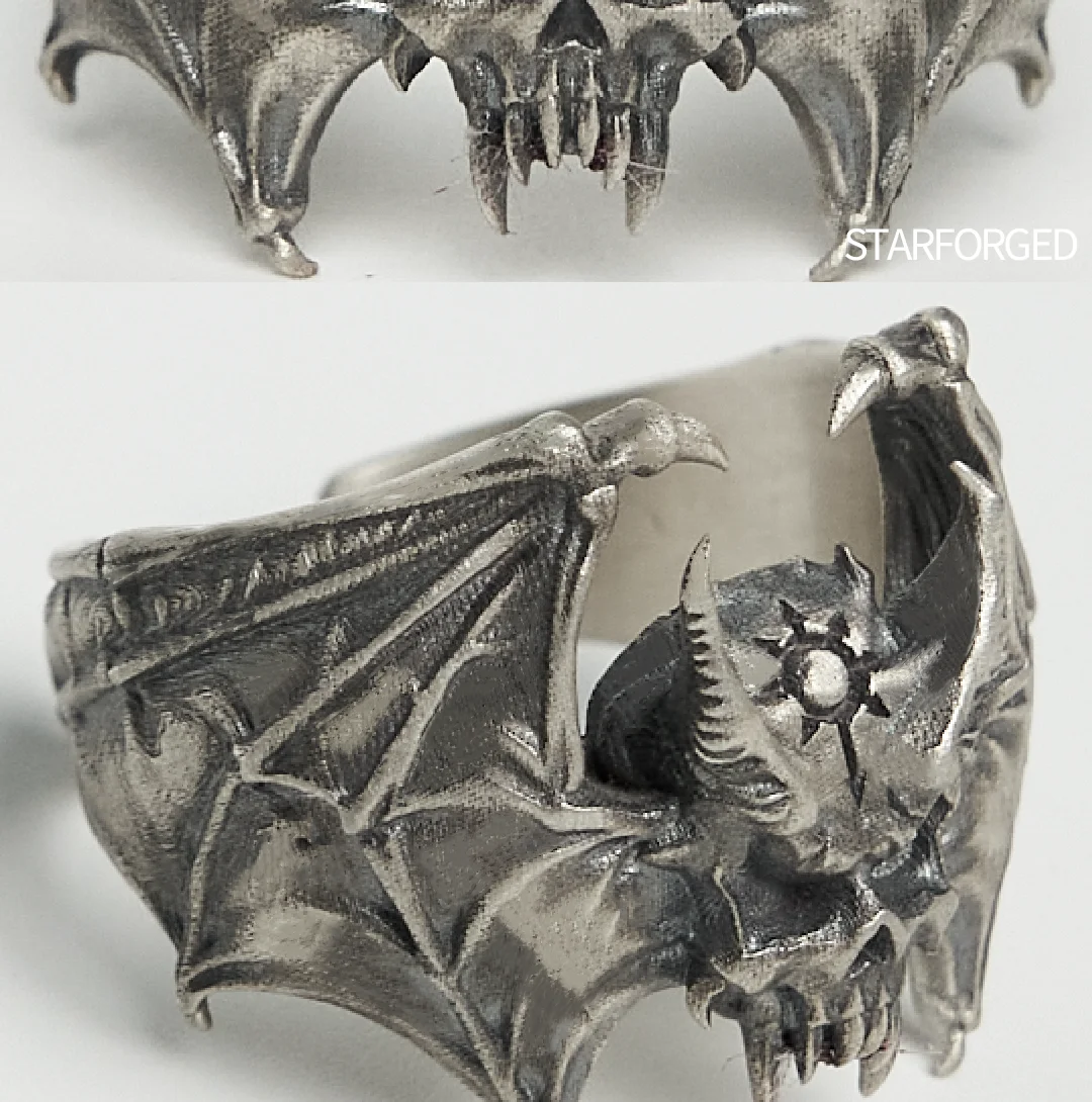 Warhammer 40K Night Lords Wings of Nostramo Konrad Curze Ring By Starforged Christmas Gift