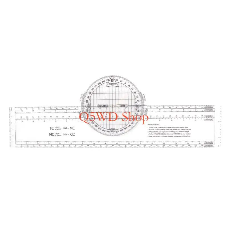 Q5WD Navigation Plotting Ruler Tool For Aviation Marine And Drawing Practice Easy to Use