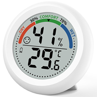 2 ''LCD Temperature and Humidity Meter Magnetic Thermometer Hygrometer with Face Icon ° C/° F Indoor Temperature Sensor