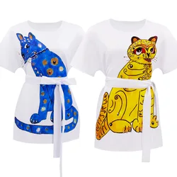 Anni Cosplay Costume Agnetha Girl Disguise Anni-Frid Agnetha Cat Dress Movie 70s Women Costume Vintage Dress T-shirt