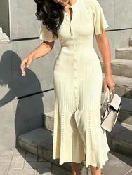 2024 women's new French style Chanel style lace sleeves single-breasted long knitted long fishtail dress