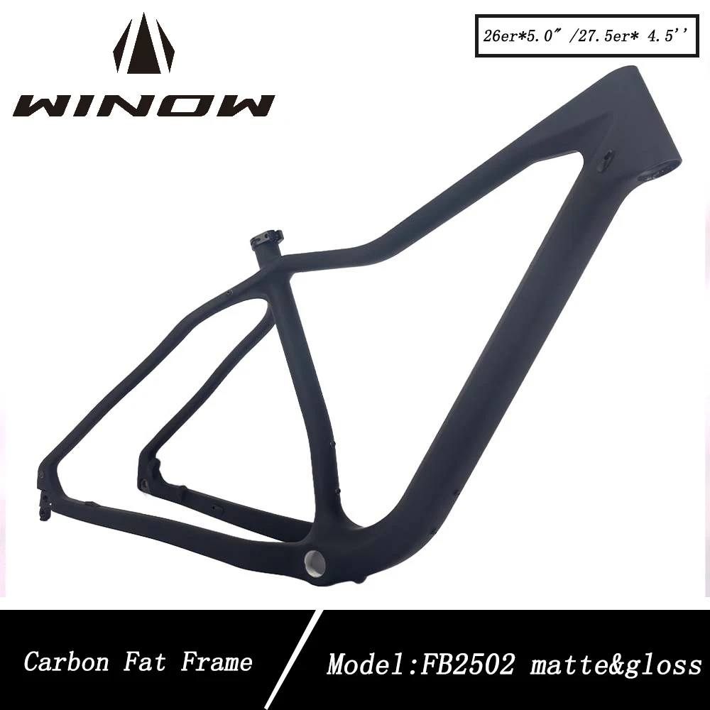 Winowsports-Snow Carbon MTB Frame, Bicycle Frames, Post Mount, 160mm Rotor, 26er * 5.0 