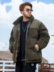 Chaqueta Reversible de forro polar para hombre, Parkas gruesas y cálidas, cortavientos con cuello levantado, térmico de talla grande 8XL Abrigo acolchado, invierno, novedad de 2023