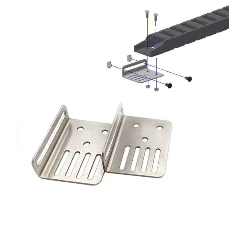 

2Pcs Stainless Steel Cable Drag Chain Mounting Bracket for CNC Router Machine 3D Printer DIY Upgrade Parts Accessories