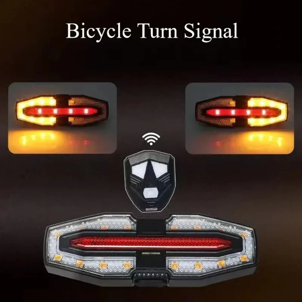 AliExpress Rechargeable Bike Tail Light with Turn Signals Warning Bike Lights Wireless Remote Control Cycling Back Light for Night Riding