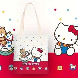 Sanrio Kuromi Cartoon Character Canvas Handbag, Cute Printed Tote Bag, Portable Storage Bag, Travel Accessories