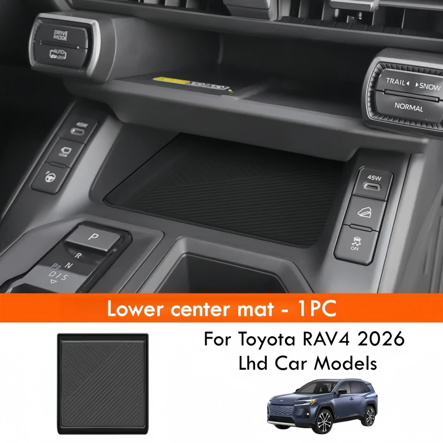 Kabellose Ladestation und rutschfeste Matte für Toyota RAV4 2026 LHD – Schutzmatte für die Mittelkonsole und Organizer für die Beifahrerseite – Detail 13