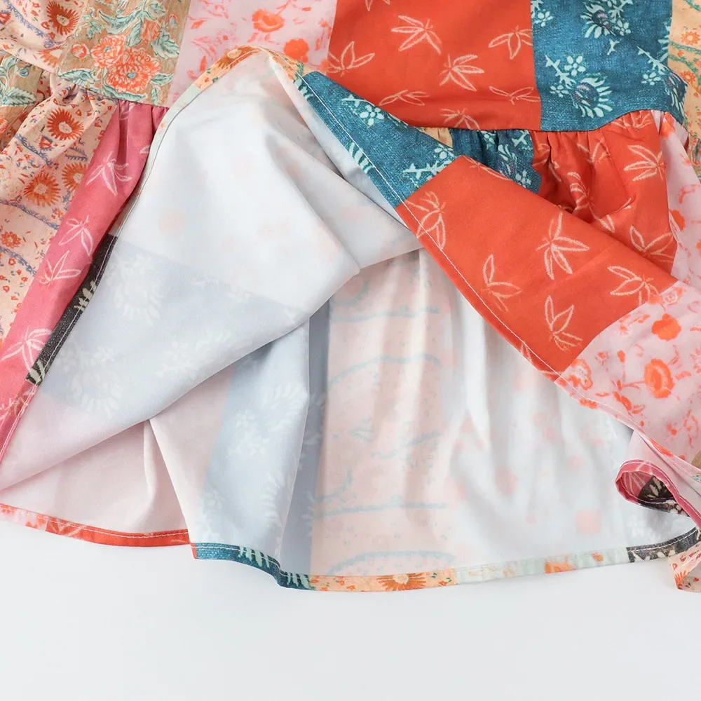 فستان صيفي للفتيات من عمر 3 إلى 7 سنوات بدون أكمام مطبوع عليه زهور ورقبة معلقة قطعة واحدة ملابس كاجوال للعطلات للأطفال #6