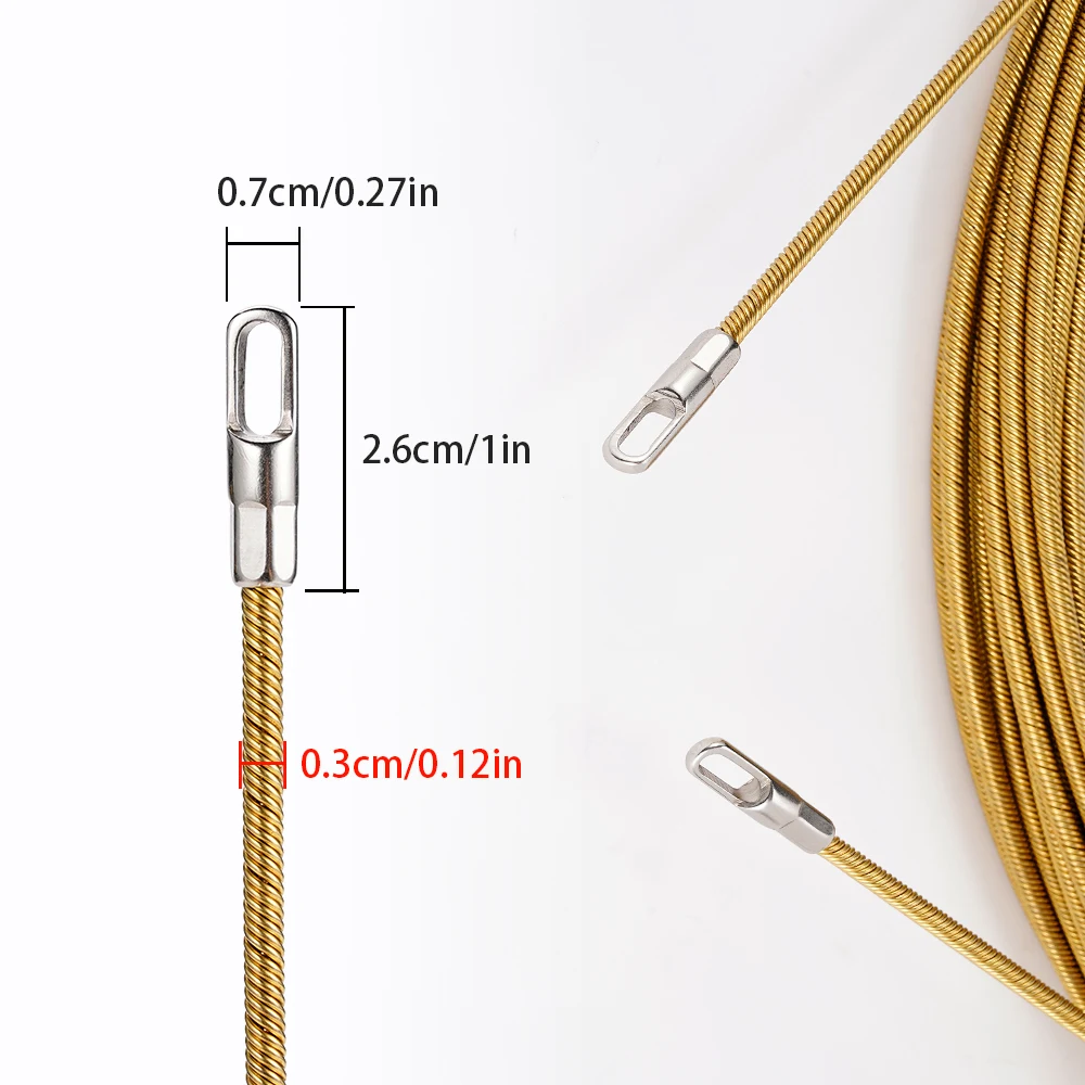 3mm 5-30M Cable Puller Fish Tape Reel Puller Fiberglass Metal Wall Wire Conduit For Construction Wall Wire Conduit Tool