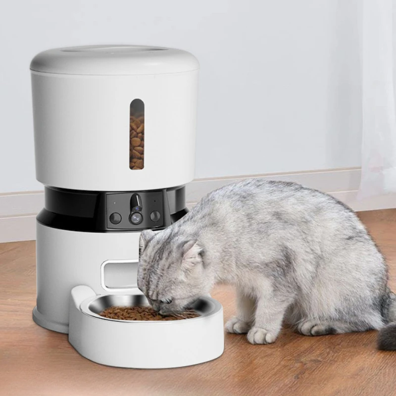 SMART CONNECTIVITY: WiFi-enabled pet feeder with built-in camera allows real-time monitoring and remote feeding control through