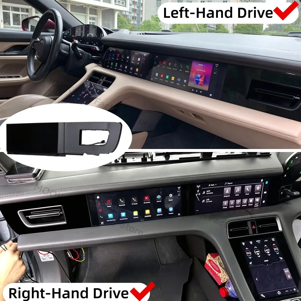 For Porsche Taycan 2019~2025 Car Passenger Entertainment Screen Android 13 Co-pilot Display Car Modification Accessories Kit