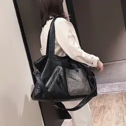 Ms. New Style Korean Version Large Capacity Bag Large Capacity Western Style Commuting Soft Leather Casual Crossbody Bag