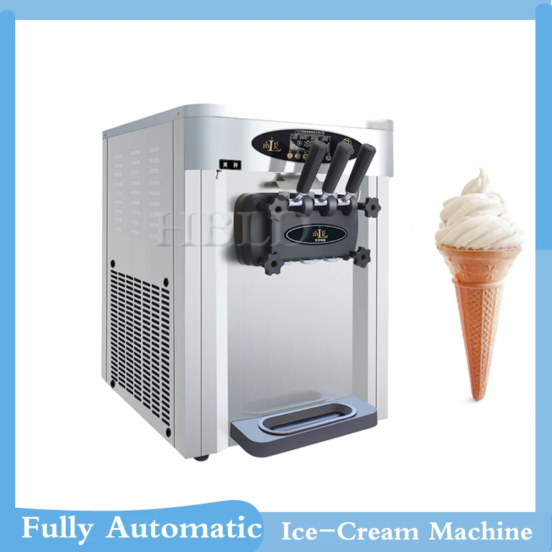 High Quality Three Flavors Soft Ice Cream Machine, Commercial Stainless Steel Frozen Yogurt Machine, Sundae Machine