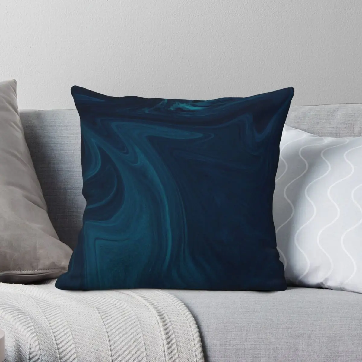 Blue River Liquid Pillowcase Polyester Linen Velvet Creative Zip Decorative Pillow Case Car Cushion Cover