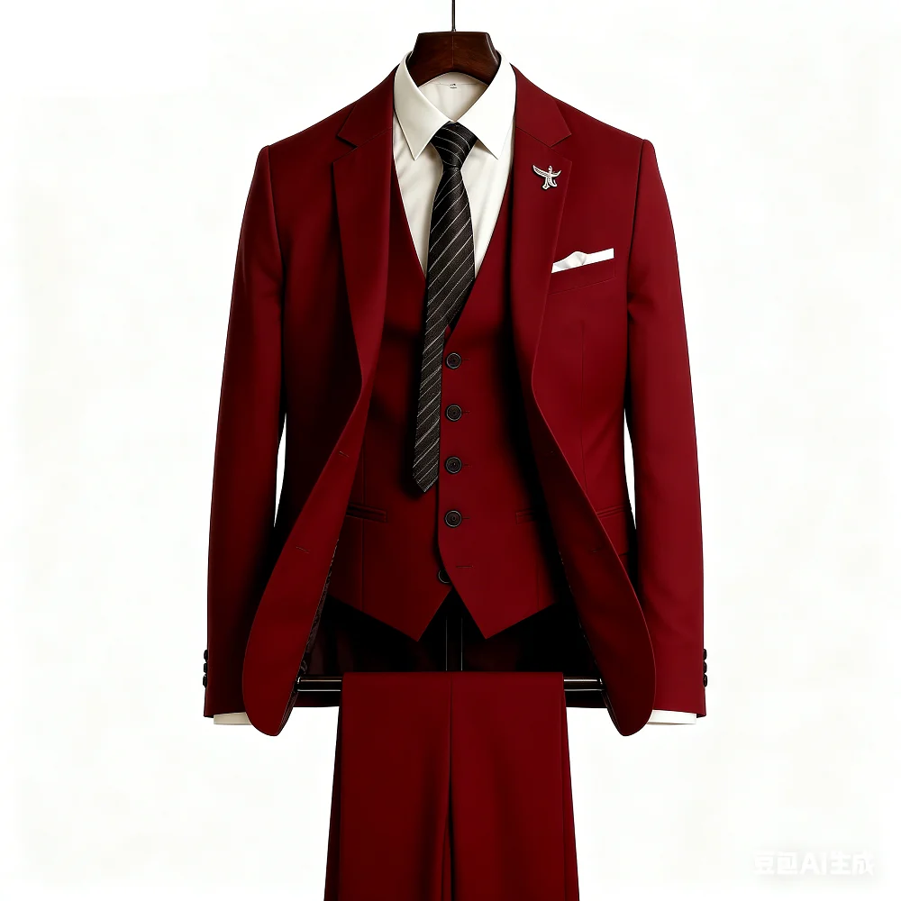 

Мужской зеленый оливковый костюм-тройка (пиджак, брюки, жилет) с лацканами-капюшоном для торжественных мероприятий и домашних вечеринок