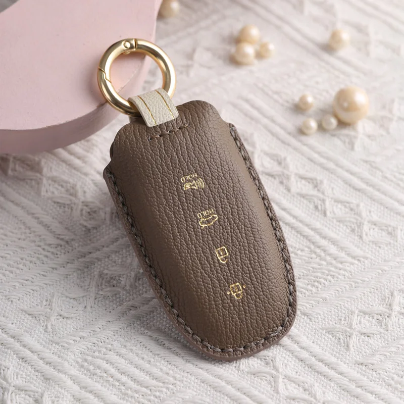 Leather Car Key Case Fob Cover for Hyundai Santa Fe Tucson NEXO NX4 Atos Solaris Prime Ioniq Grandeur GN7 Kona Ionic 5 6 2021