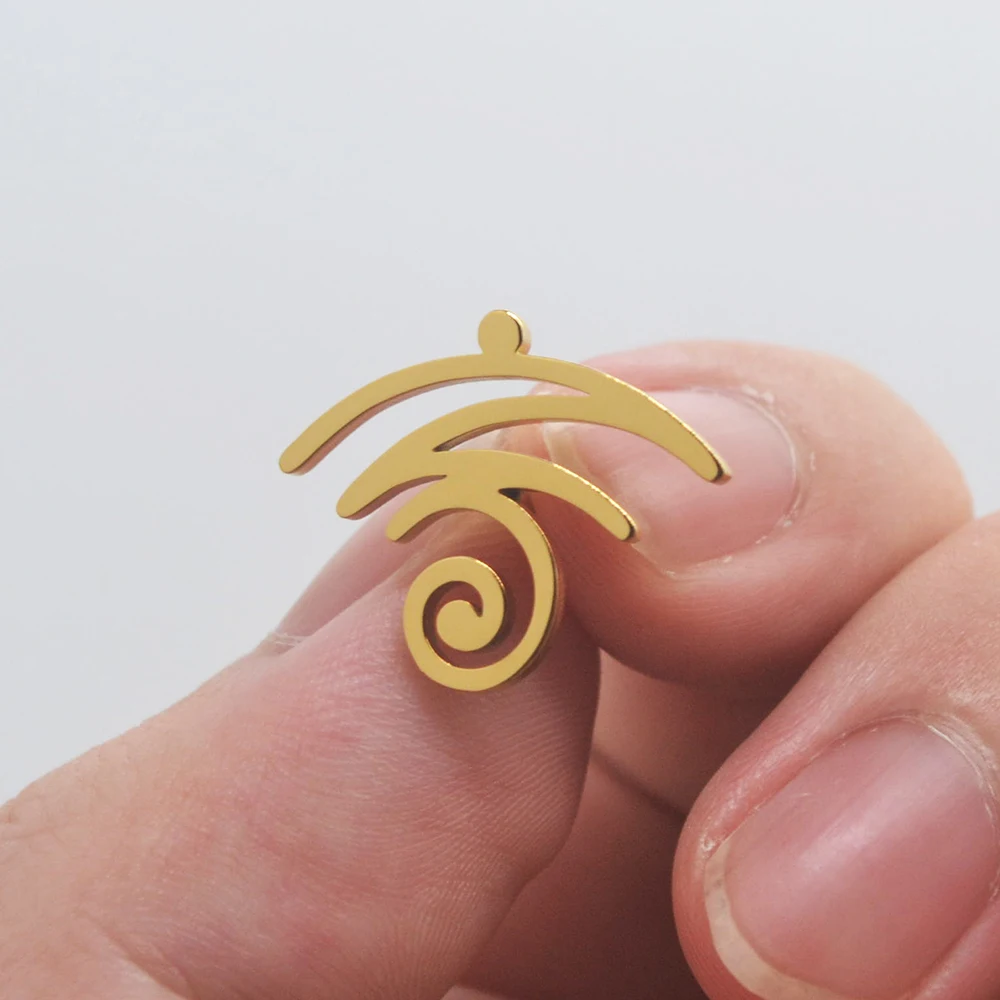 الحد الأدنى تصميم واي فاي الفولاذ المقاوم للصدأ فراشة المشبك بروش دبوس معدني عصري ملحق ديكور فريد ​