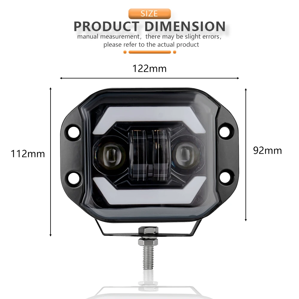 5 "بوصة الأضواء فلوش جبل LED ضوء العمل بار H4 قبالة الطريق 4X4 المصباح Atv Niva Lada JK TJ سيارة 12 فولت 24 فولت LED القيادة الضباب مصباح