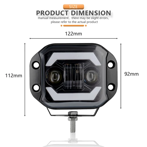 Imagen 2 del producto Foco de 5 pulgadas para montaje empotrado, barra de luz LED de trabajo H4 todoterreno, faro 4X4 Atv Niva Lada JK TJ, lámpara antiniebla LED de conducción para coche de 12V y 24V